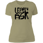 Ladies' Learn How To Ask (Black Bubbles) Fitted Tee