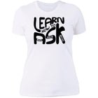 Ladies' Learn How To Ask (Black Bubbles) Fitted Tee