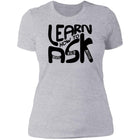 Ladies' Learn How To Ask (Black Bubbles) Fitted Tee