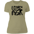 Ladies' Learn How To Ask (Black Bubbles) Fitted Tee