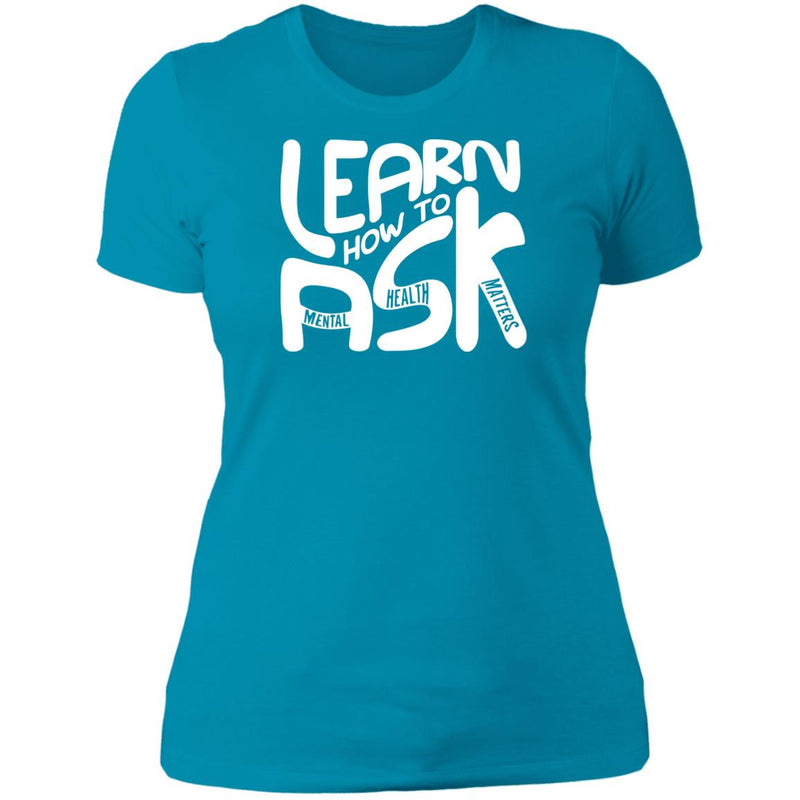Ladies' Learn How To Ask (White Bubbles) Fitted Tee