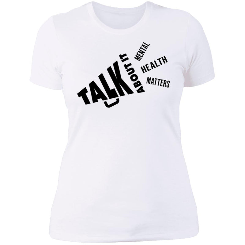 Ladies Talk About It (Black Bullhorn) Fitted Tee